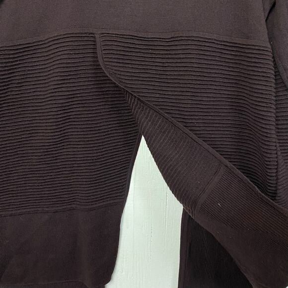 Lululemon Sit In Lotus Wrap II Merino Wool Black Cherry Cardigan Sweater Size 6 - Picture 9 of 12